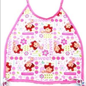 NWT Mess-less bib clips to table. Pink strawberry